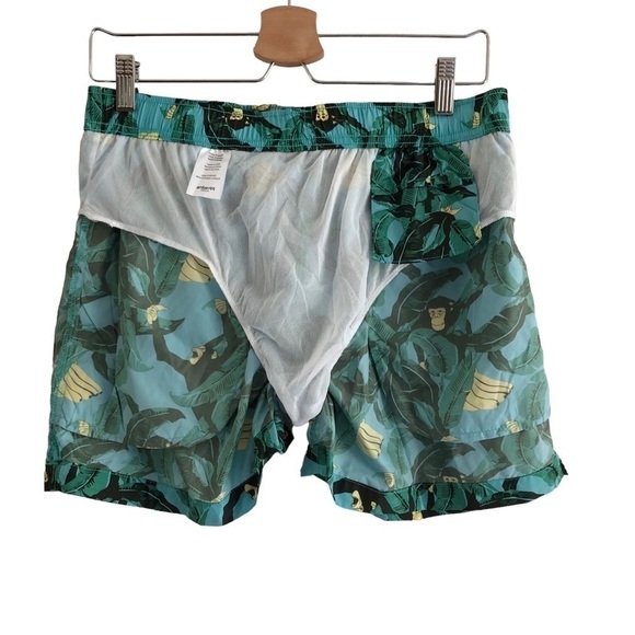 AMBSN California Green Nanner Jungle Swim Trunks Size Medium NWT - Picture 3 of 15